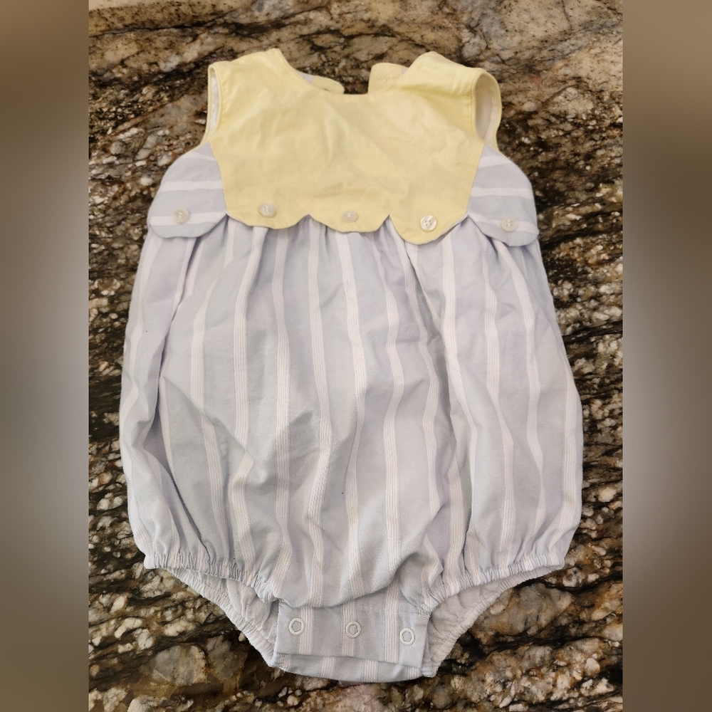 Charming Yellow and Blue Striped Baby Diaper Cover